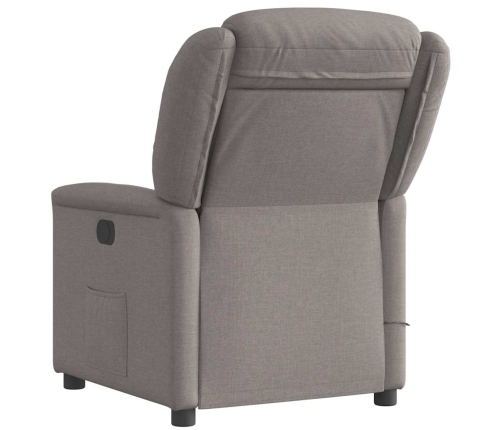 Sillón reclinable de masaje eléctrico tela gris taupe