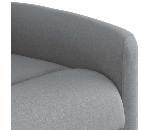 Sillón reclinable elevable de tela gris claro