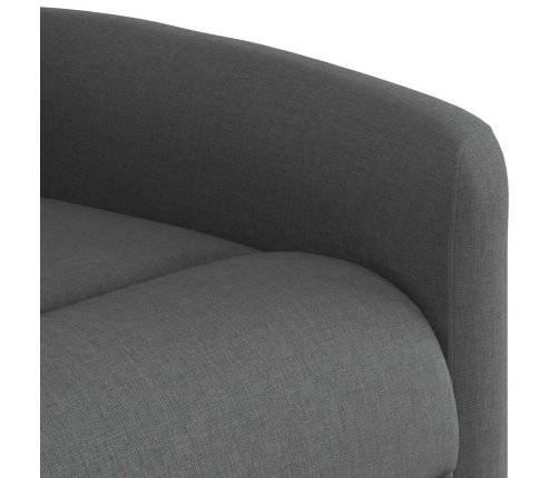 Sillón reclinable elevable de tela gris oscuro