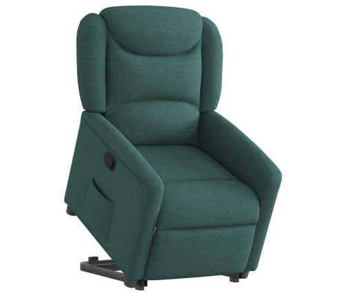 Sillón reclinable elevable tela verde oscuro