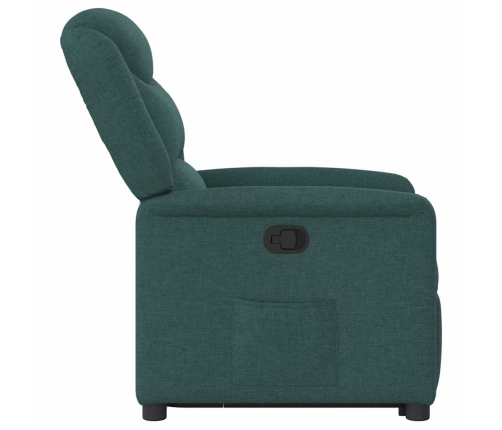 Sillón reclinable elevable tela verde oscuro