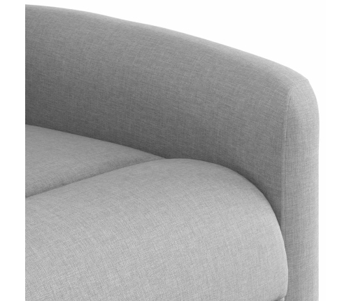 Sillón reclinable elevable de tela gris nube