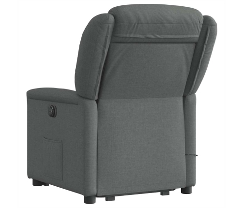 Silla de masaje reclinable de pie de tela gris oscuro