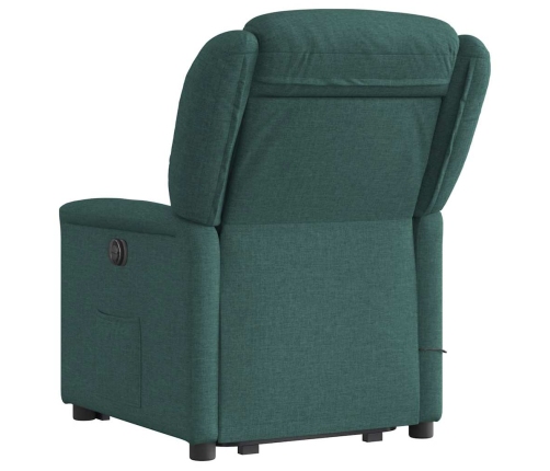 Silla de masaje reclinable de pie de tela verde oscura