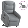 Sillón eléctrico reclinable elevable de tela gris claro