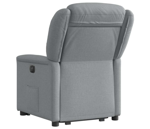 Sillón eléctrico reclinable elevable de tela gris claro