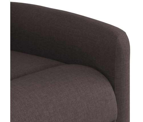 Sillón eléctrico reclinable elevable de tela marrón oscuro