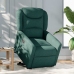 Sillón eléctrico reclinable elevable de tela verde oscuro