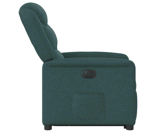 Sillón eléctrico reclinable elevable de tela verde oscuro