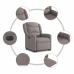 Sillón eléctrico reclinable elevable de tela gris taupe