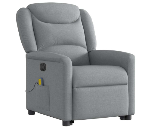 Sillón de masaje eléctrico reclinable elevable tela gris claro