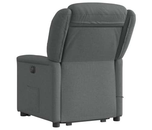 Sillón de masaje eléctrico reclinable elevable tela gris oscuro