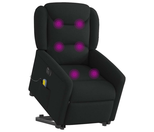 Sillón de masaje eléctrico reclinable elevable tela negro