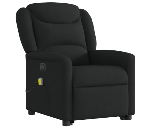 Sillón de masaje eléctrico reclinable elevable tela negro