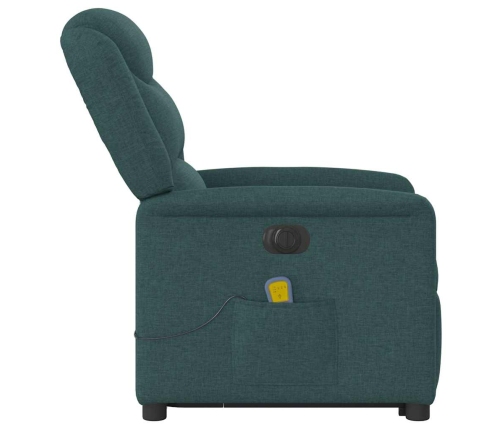 Sillón masaje eléctrico reclinable elevable tela verde oscuro