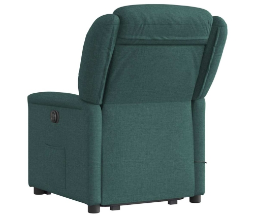 Sillón masaje eléctrico reclinable elevable tela verde oscuro