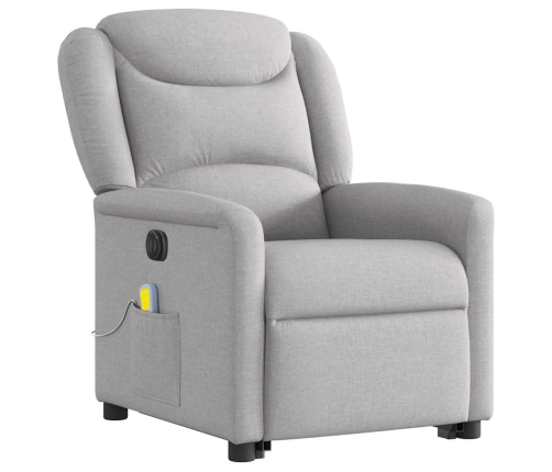 Sillón de masaje eléctrico reclinable elevable tela gris nube