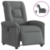 Sillón reclinable eléctrico de tela gris oscuro