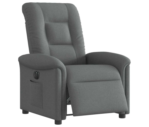 Sillón reclinable eléctrico de tela gris oscuro