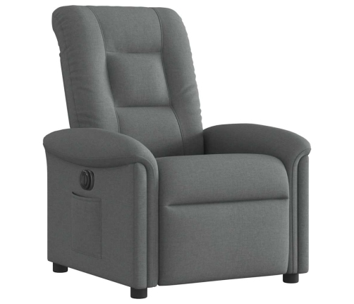 Sillón reclinable eléctrico de tela gris oscuro