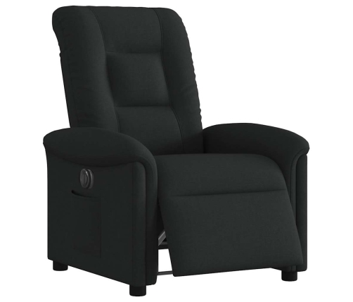 Sillón reclinable eléctrico de tela negro