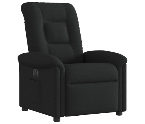 Sillón reclinable eléctrico de tela negro