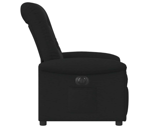 Sillón reclinable eléctrico de tela negro