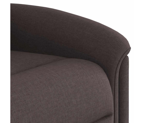 Sillón reclinable eléctrico tela marrón oscuro