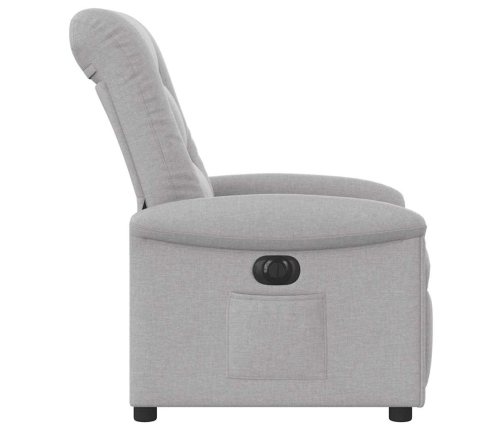 Sillón reclinable eléctrico de tela gris nube