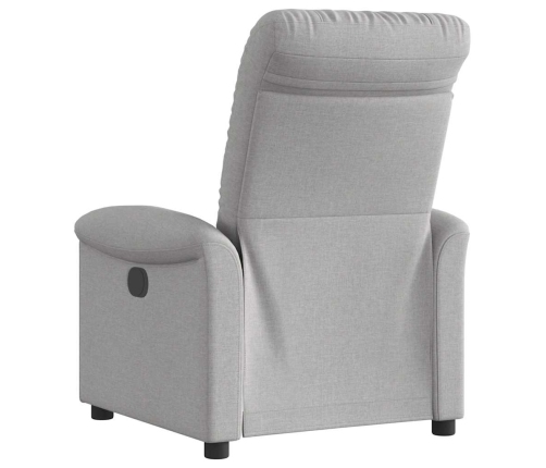 Sillón reclinable eléctrico de tela gris nube