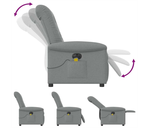 Sillón reclinable de masaje eléctrico tela gris claro