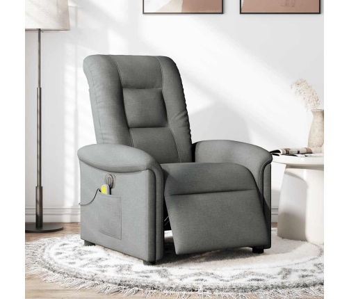 Sillón reclinable de masaje eléctrico tela gris oscuro