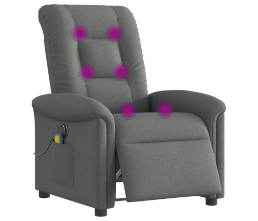 Sillón reclinable de masaje eléctrico tela gris oscuro