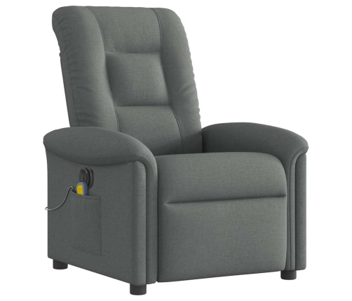 Sillón reclinable de masaje eléctrico tela gris oscuro