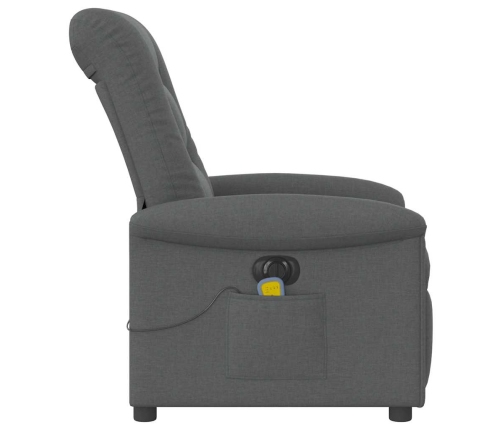 Sillón reclinable de masaje eléctrico tela gris oscuro