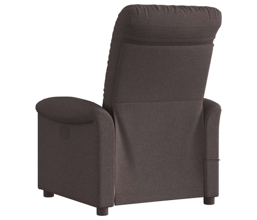 Sillón reclinable de masaje eléctrico tela marrón oscuro