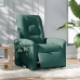 Sillón reclinable de masaje eléctrico tela verde oscuro