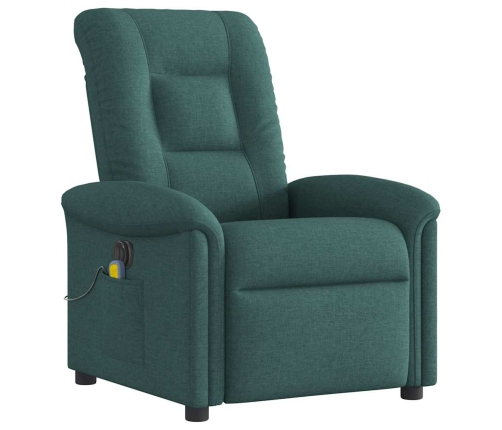 Sillón reclinable de masaje eléctrico tela verde oscuro