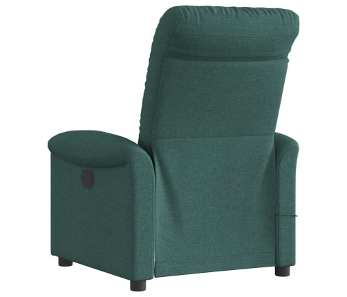 Sillón reclinable de masaje eléctrico tela verde oscuro