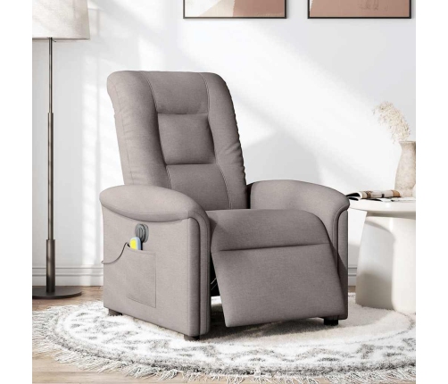 Sillón reclinable de masaje eléctrico tela gris taupe