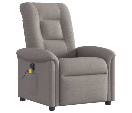 Sillón reclinable de masaje eléctrico tela gris taupe