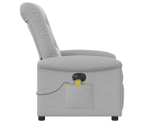 Sillón reclinable de masaje eléctrico tela gris nube