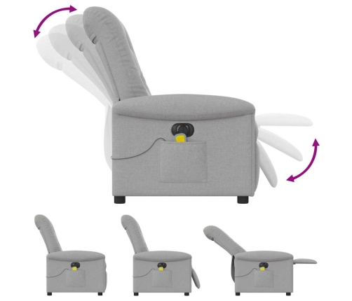 Sillón reclinable de masaje eléctrico tela gris nube