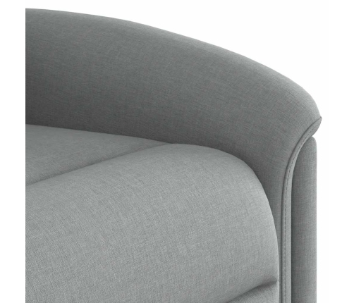 Sillón reclinable elevable de tela gris claro