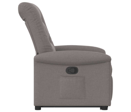 Sillón reclinable elevable tela gris taupe