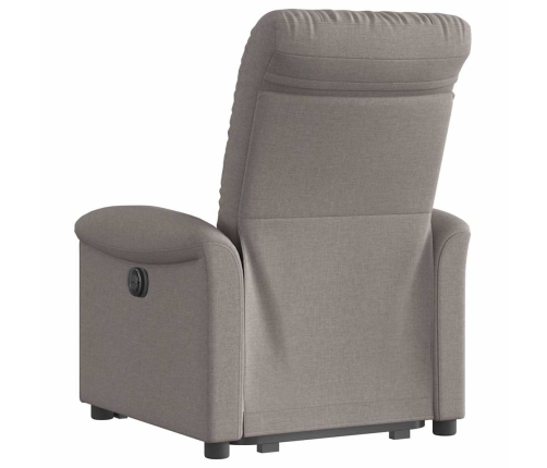 Sillón reclinable elevable tela gris taupe