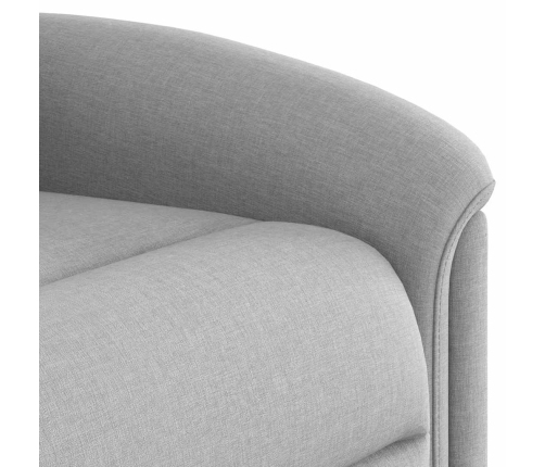 Sillón reclinable elevable de tela gris nube