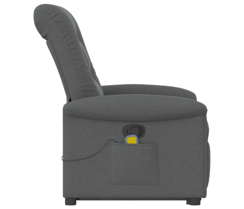 Silla de masaje reclinable de pie de tela gris oscuro