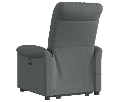 Silla de masaje reclinable de pie de tela gris oscuro