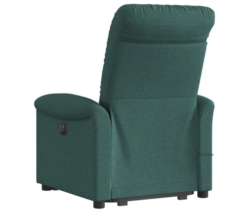 Silla de masaje reclinable de pie de tela verde oscura